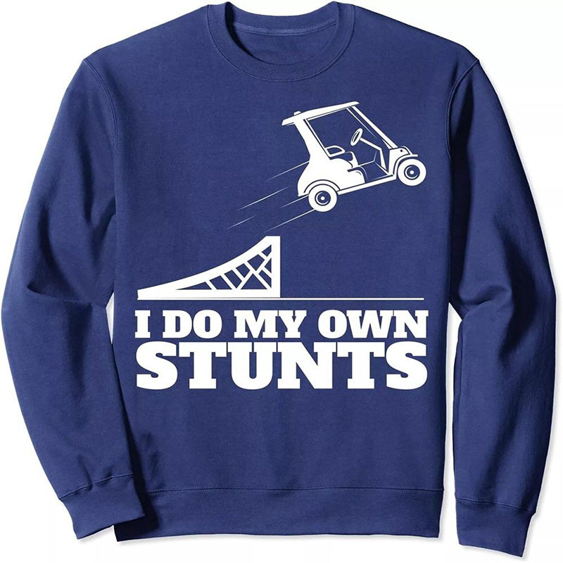 Vintage Golf Crewneck Sweatshirt with Puff Print, 330g Poly-Cotton