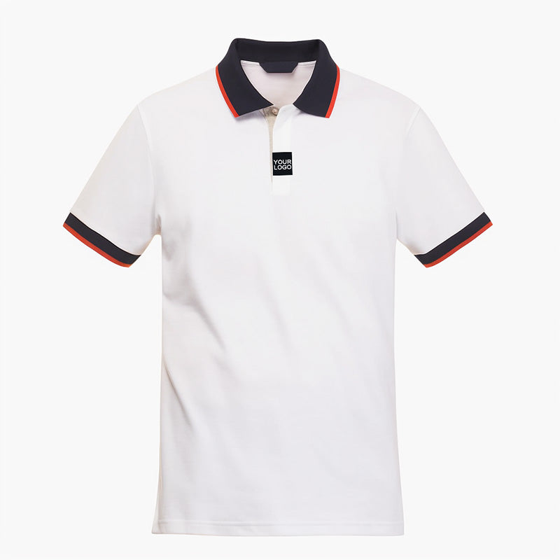 White Cotton Knit Golf Polo Shirt | Quick-Dry Anti-Wrinkle, Sublimation OEM Manufacturing