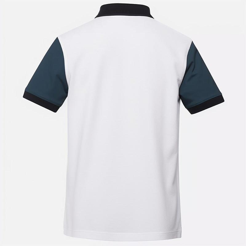 White Cotton Knit Golf Polo Shirt | Quick-Dry Anti-Wrinkle, Sublimation OEM Manufacturing
