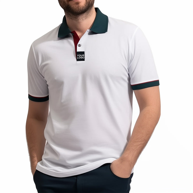 White Cotton Knit Golf Polo Shirt | Quick-Dry Anti-Wrinkle, Sublimation OEM Manufacturing