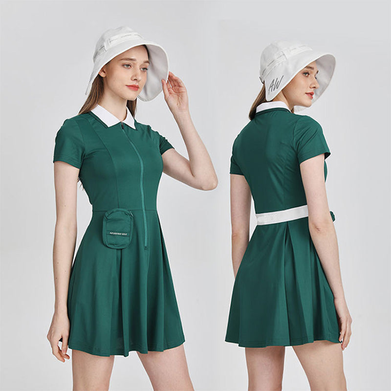 Womens Polo Golf Dress, Quick Dry Lightweight with Pleated Skirt