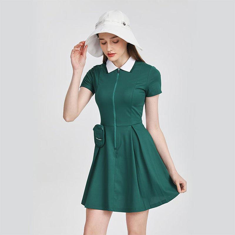 Womens Polo Golf Dress, Quick Dry Lightweight with Pleated Skirt