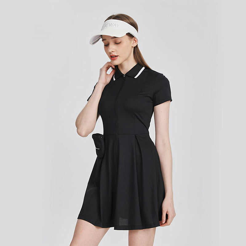 Womens Polo Golf Dress, Quick Dry Lightweight with Pleated Skirt