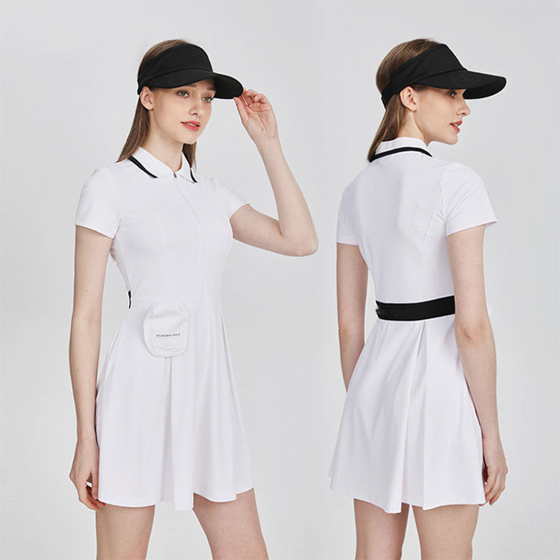 Womens Polo Golf Dress, Quick Dry Lightweight with Pleated Skirt