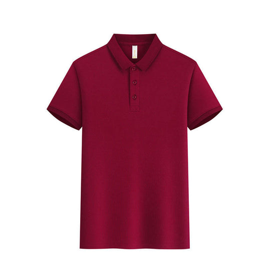 Red Golf Polo Shirts, 120gsm Breathable Polyester, Short Sleeve Button Placket, OEM