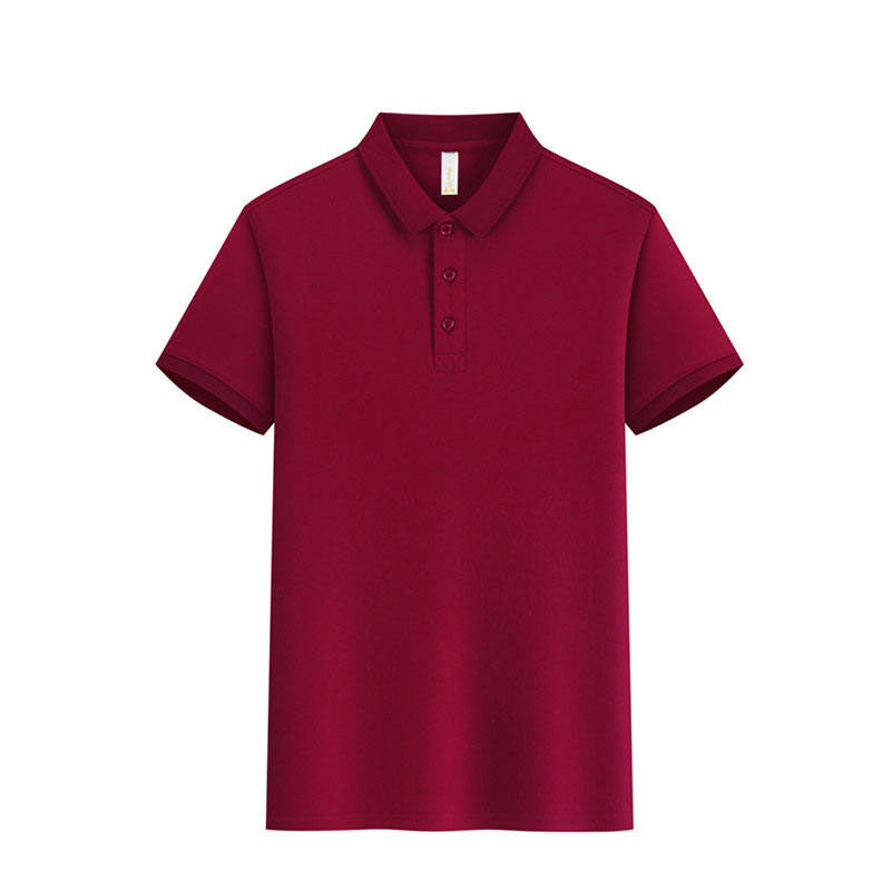 Red Golf Polo Shirts, 120gsm Breathable Polyester, Short Sleeve Button Placket, OEM