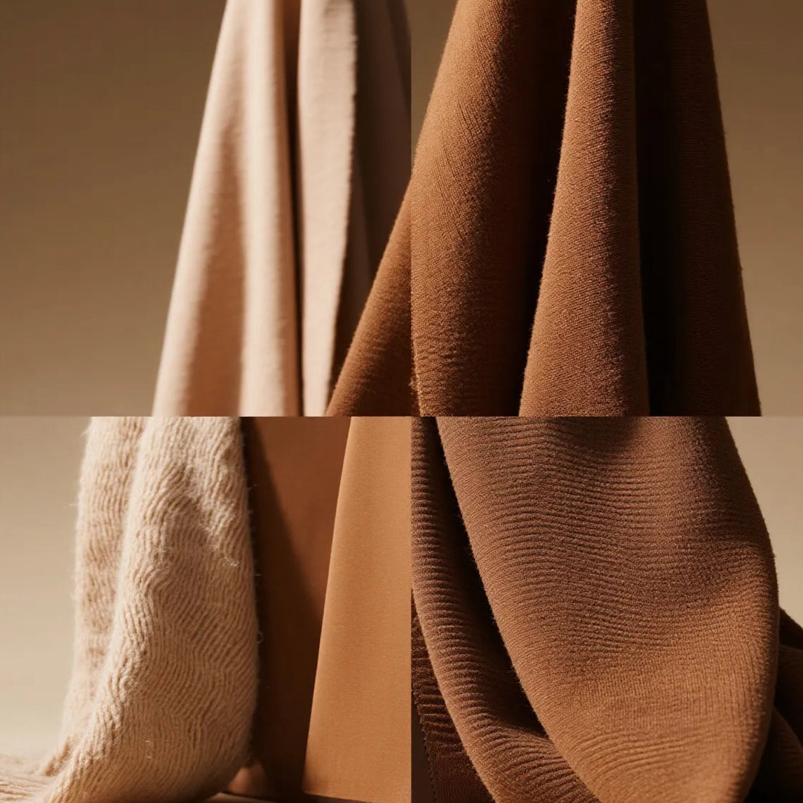 Synthetic fabrics such as polyester fiber, nylon, and spandex blends, their characteristics, prices, and finishing applications