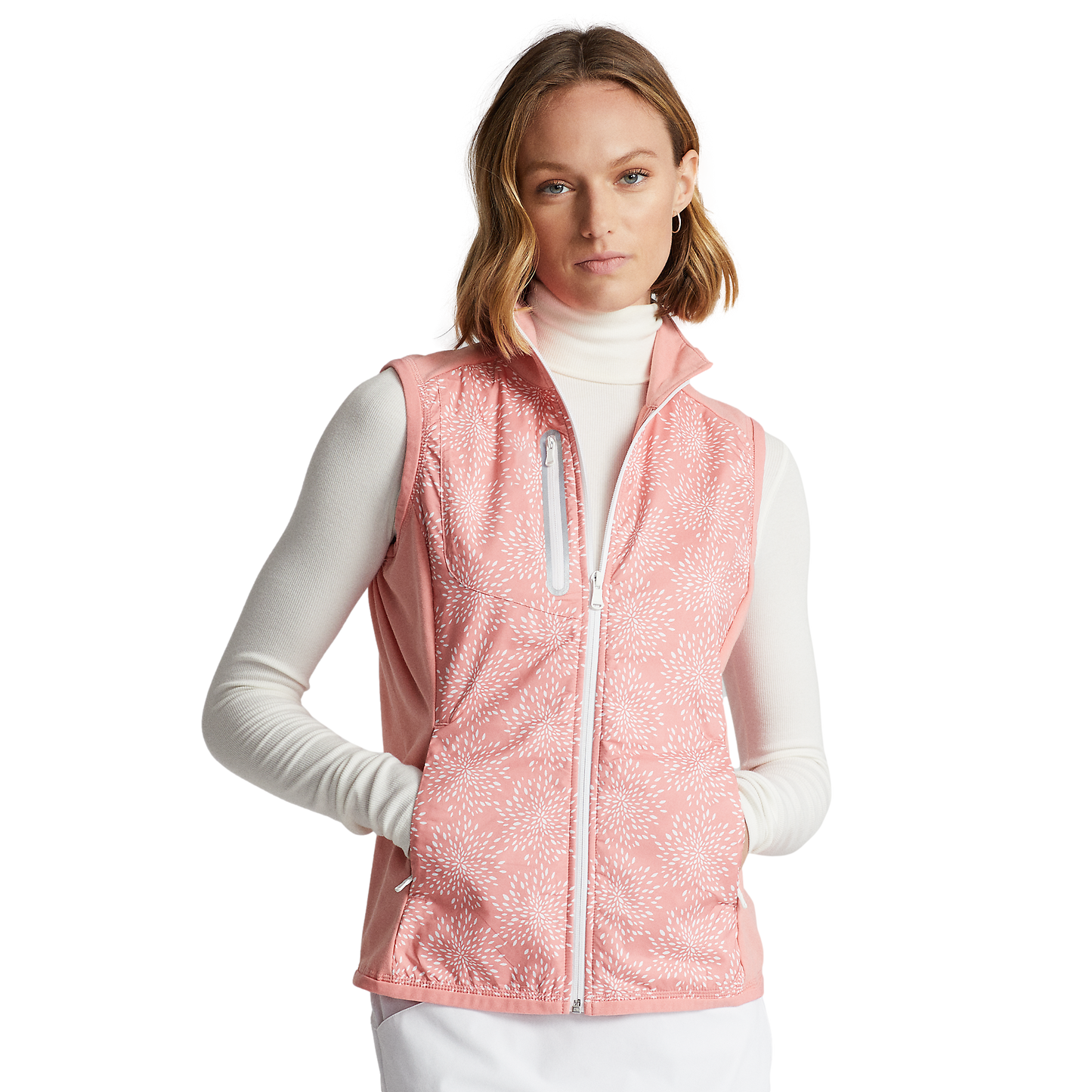 Women's Solid Color Full Zip Golf Vest