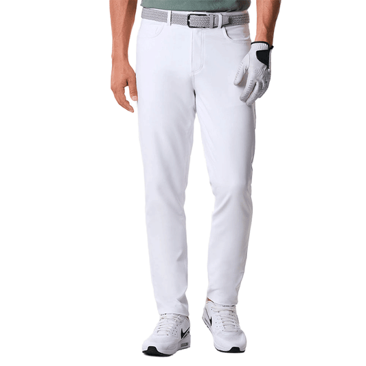 Lightweight White Golf Pants with Breathable Stretch Woven Comfort
