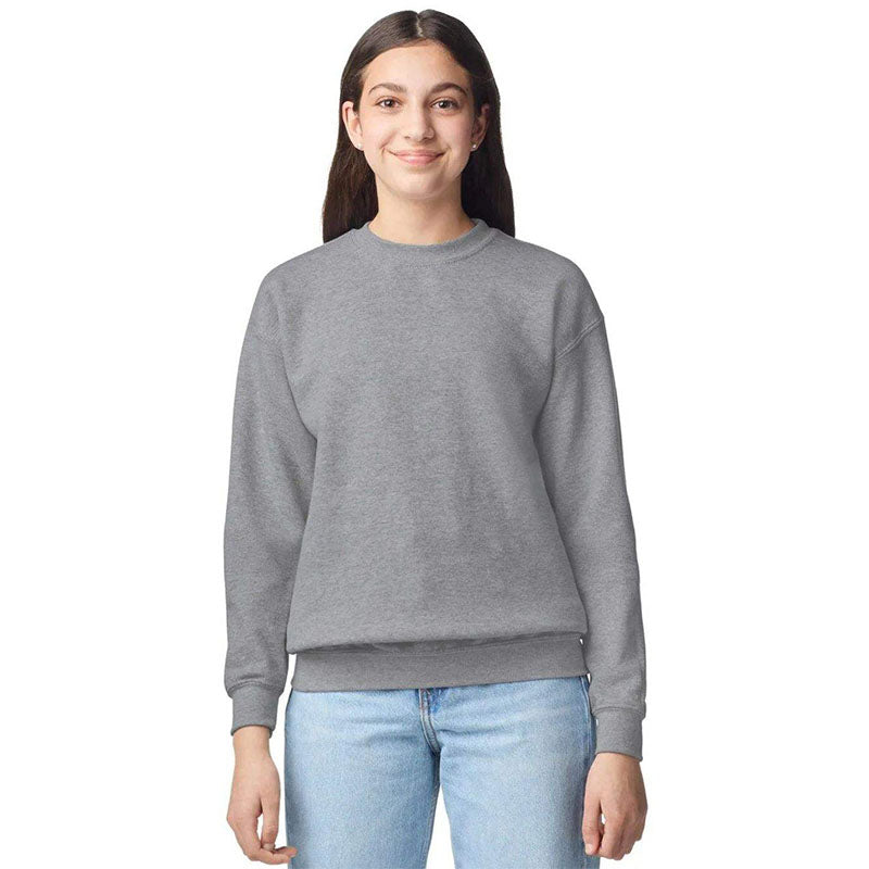 Wholesale Grey Crewneck Sweatshirt in 360 GSM Cotton-Blend Fleece