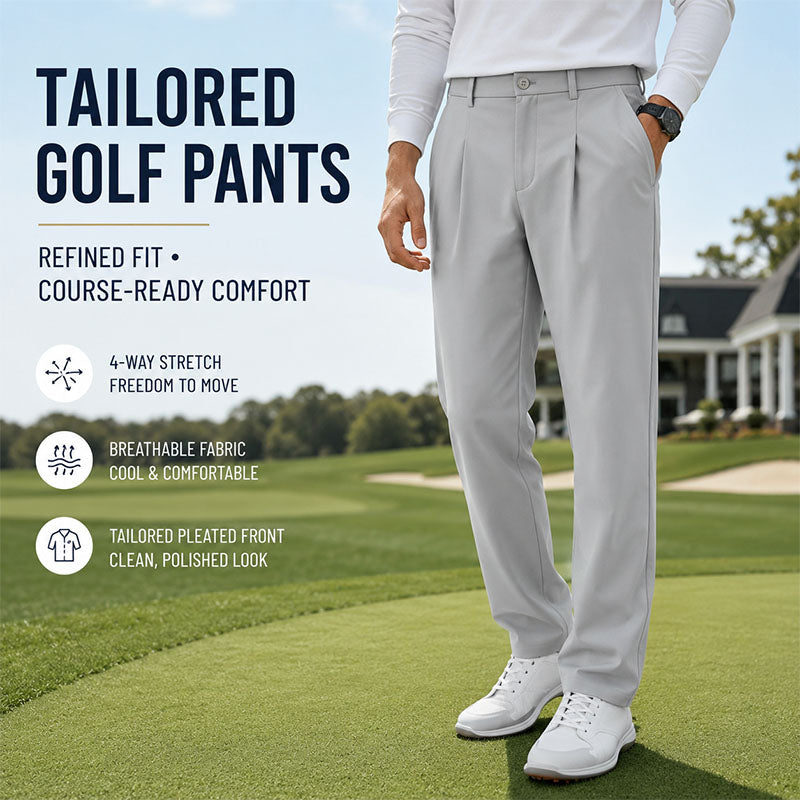 Wholesale Grey Golf Pants in Lightweight Breathable Woven Fabric
