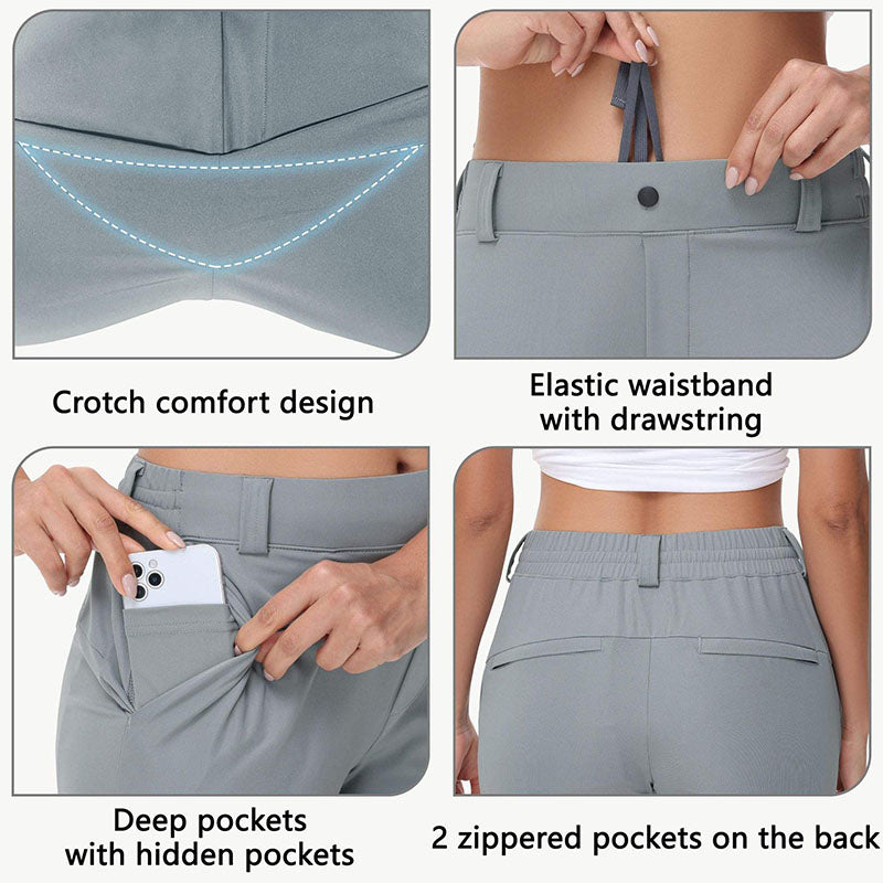 Wholesale Ladies Golf Pants with Pockets in Quick-Dry Stretch Fabric