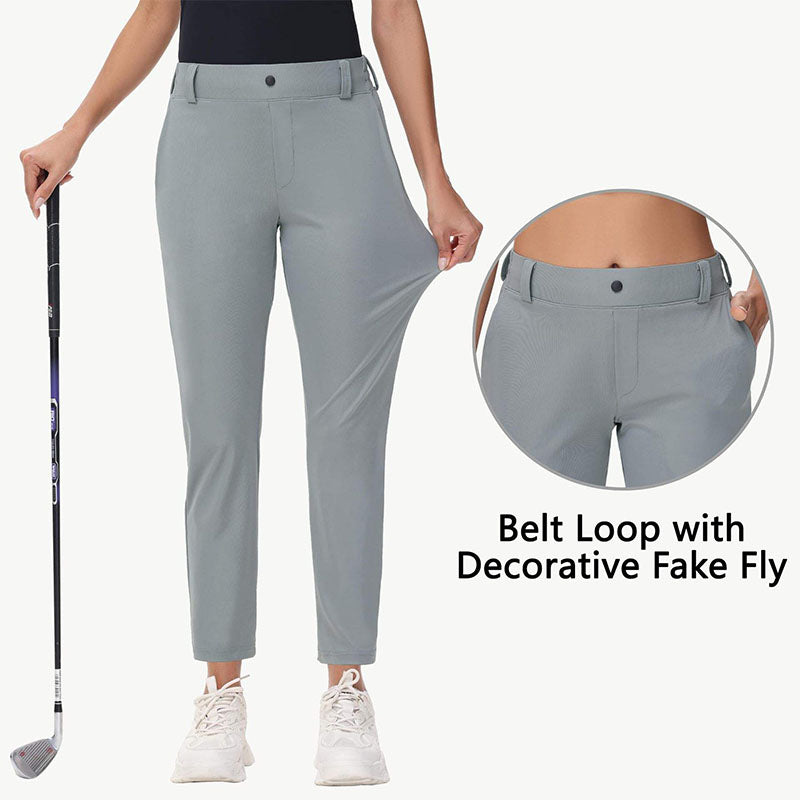 Wholesale Ladies Golf Pants with Pockets in Quick-Dry Stretch Fabric
