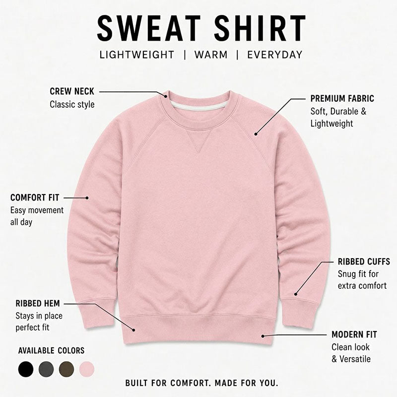 Wholesale Pink Crewneck Sweatshirt in Custom Cotton Fleece