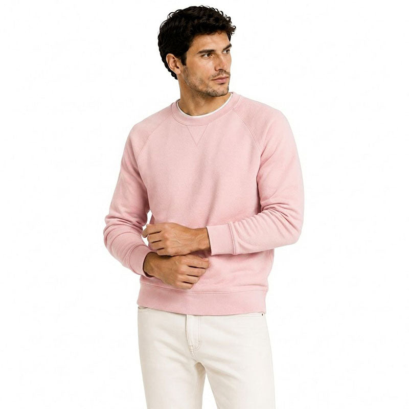 Wholesale Pink Crewneck Sweatshirt in Custom Cotton Fleece