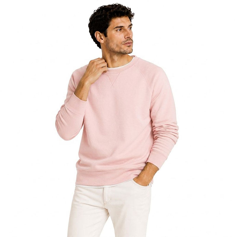 Wholesale Pink Crewneck Sweatshirt in Custom Cotton Fleece
