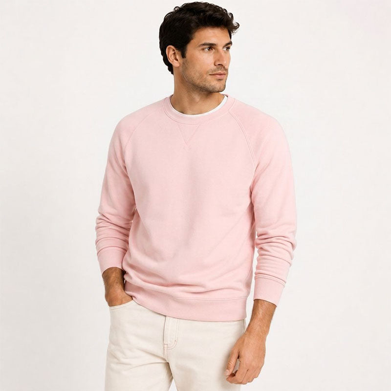Wholesale Pink Crewneck Sweatshirt in Custom Cotton Fleece