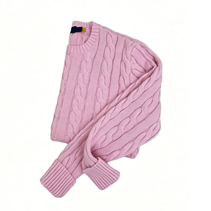 Wholesale Womens Crewneck Sweaters in Wool Cable Knit | Multi-Color Collection