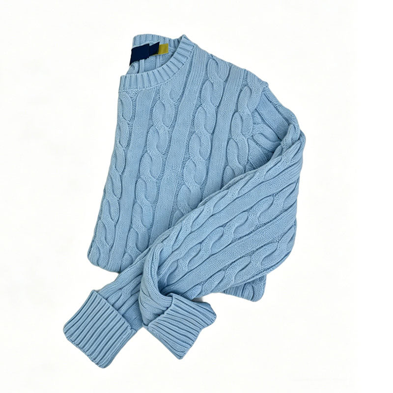 Wholesale Womens Crewneck Sweaters in Wool Cable Knit | Multi-Color Collection