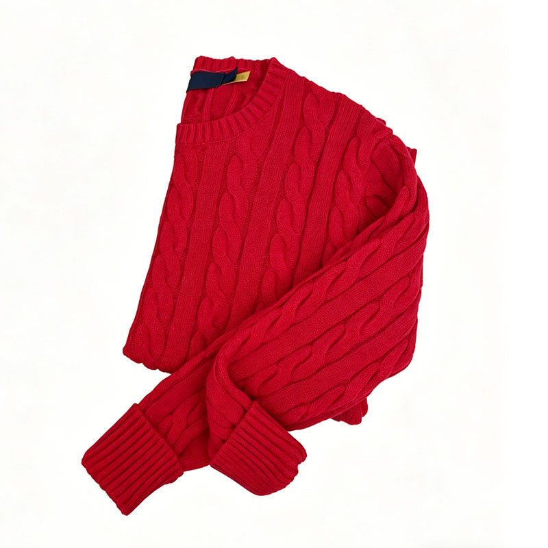 Wholesale Womens Crewneck Sweaters in Wool Cable Knit | Multi-Color Collection