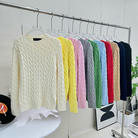 Wholesale Womens Crewneck Sweaters in Wool Cable Knit | Multi-Color Collection