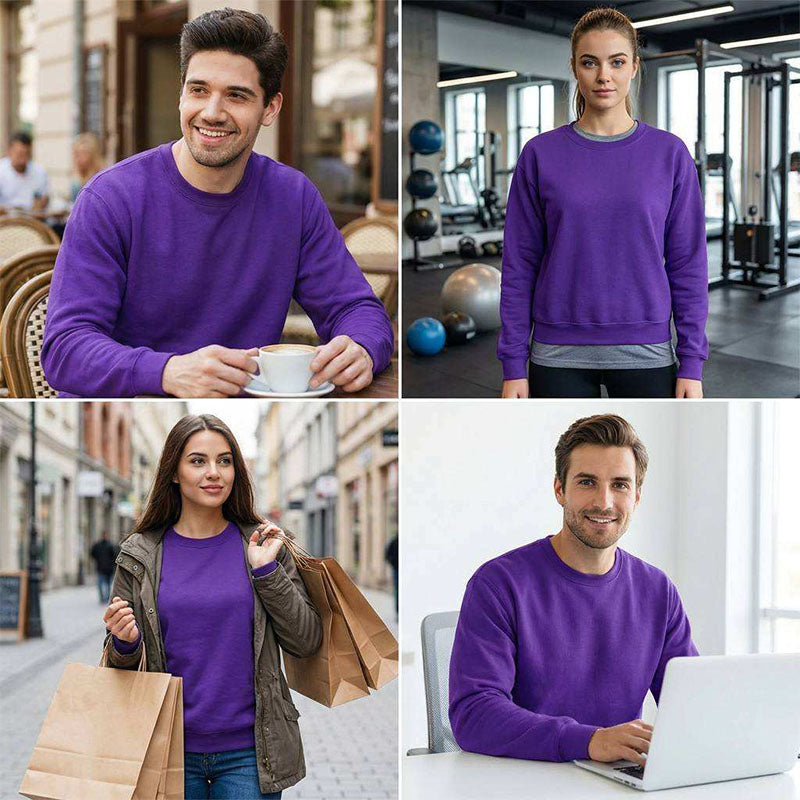 Wholesale Womens Crewnecks in Multi-Color Cotton-Blend Fabric