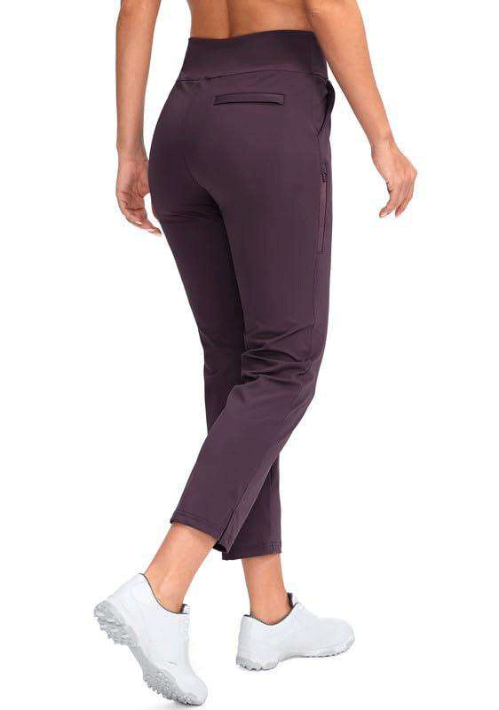 High-Waist Quick-Dry Women Golf Pants with Ankle-Length Stretch Fit
