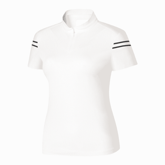 Women's Slim Striped Print Golf Polo