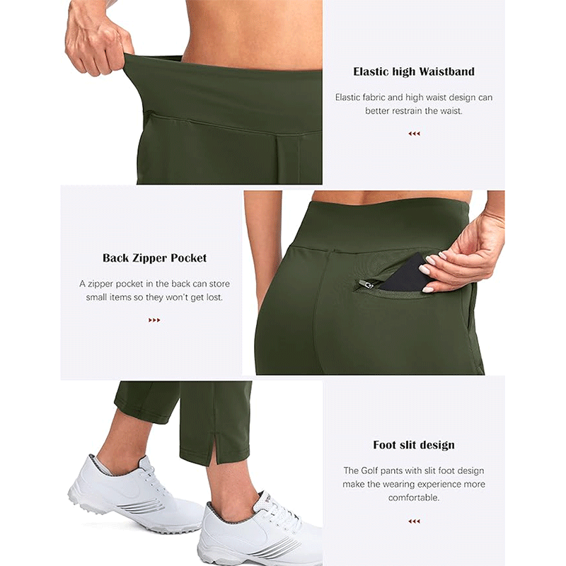 High-Waisted Quick-Dry Women's Golf Pants with Straight-Leg Fit