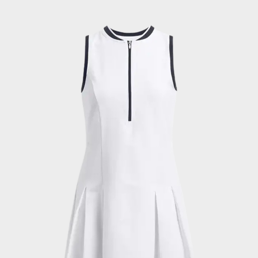 Women's White Zipper Dress