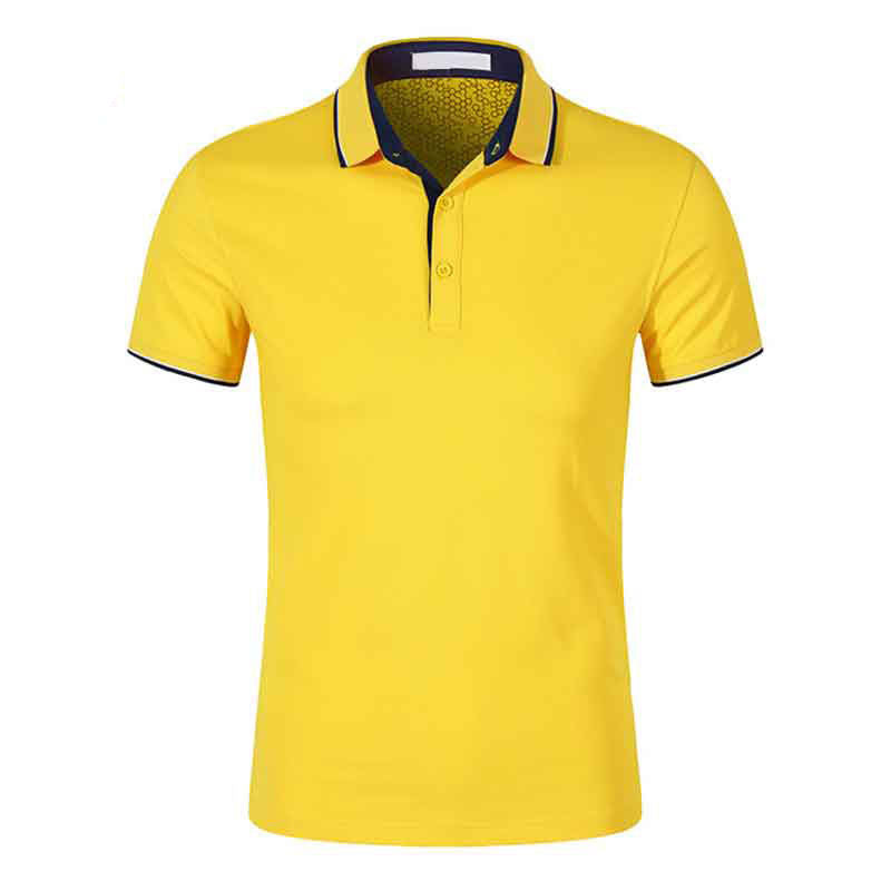 Yellow Golf Polo, 180gsm Quick-Dry Breathable Jersey, Poly/Cotton, Plus Size OEM