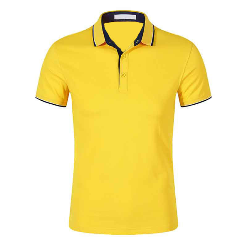 Yellow Golf Polo, 180gsm Quick-Dry Breathable Jersey, Poly/Cotton, Plus Size OEM
