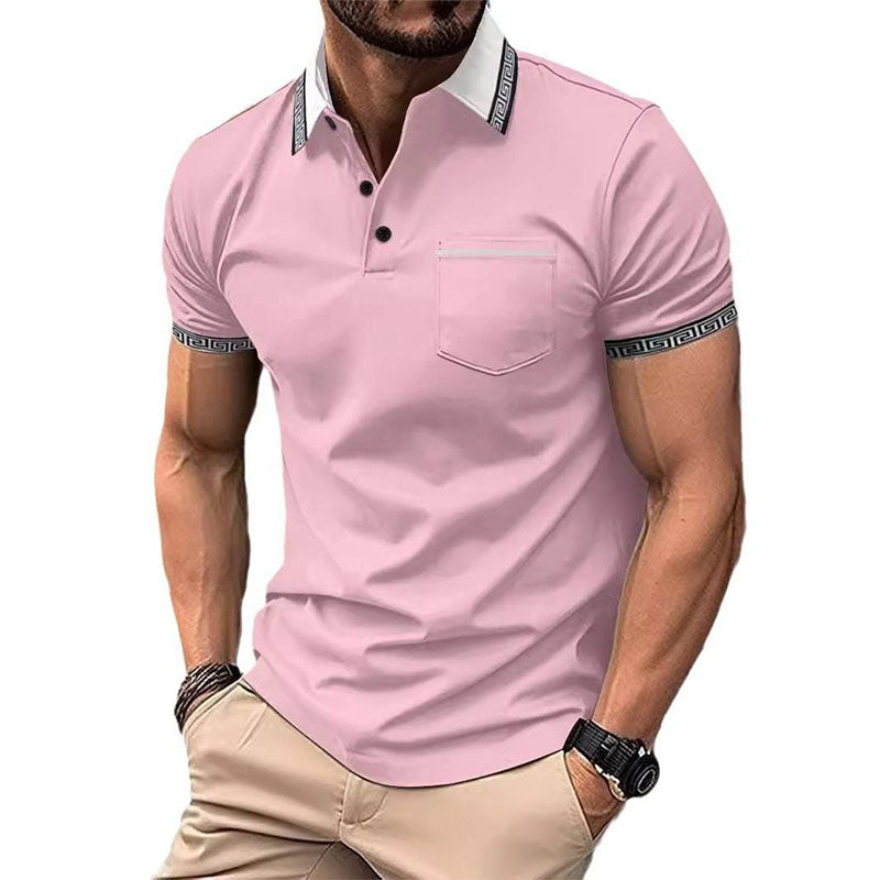Pink Golf Polo Shirt, 180gsm Breathable Jersey, Yarn-Dyed, Custom Trim, OEM